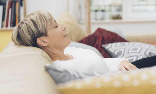 sedation dentistry woman on couch